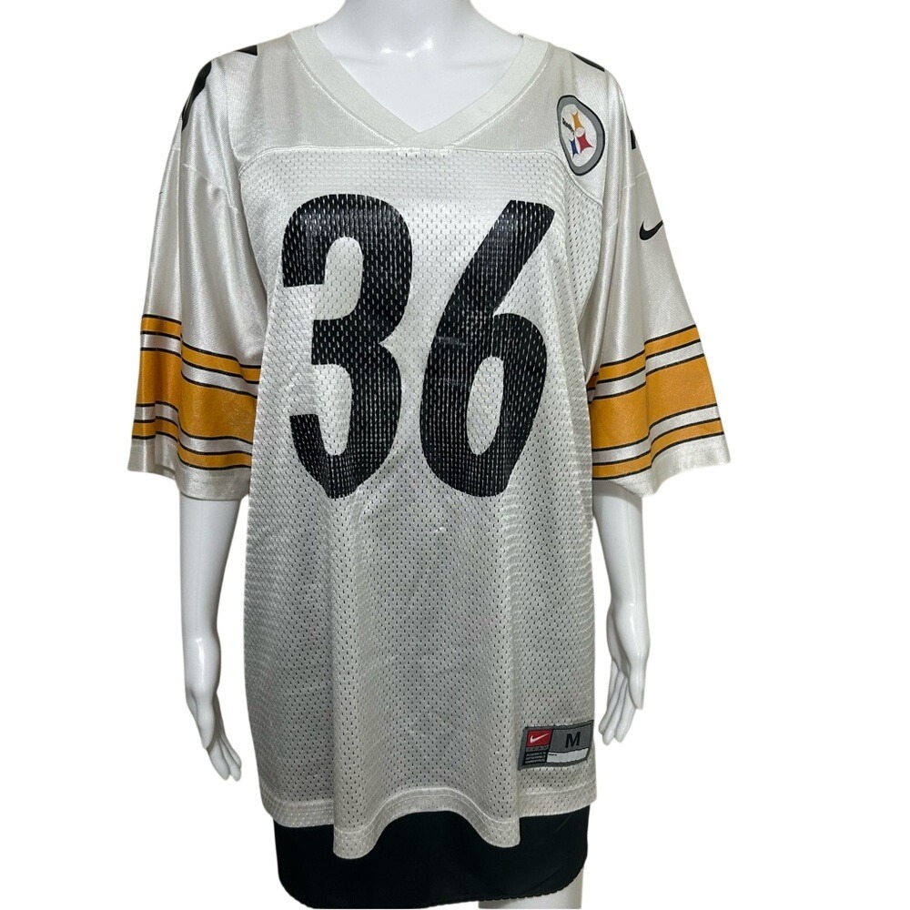 Nike White Pittsburgh Steelers Jersey 36 Jerome Bettis Size Medium